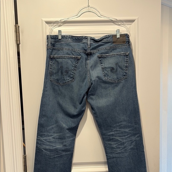 AG Matchbox Slim and straight Relaxed Blue Distressed Jeans - Picture 4 of 13